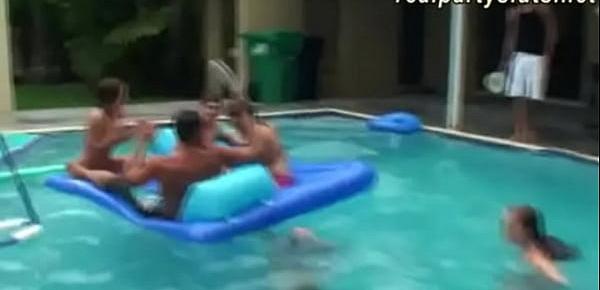 Fun and wild pool party leads into a horny sex orgy